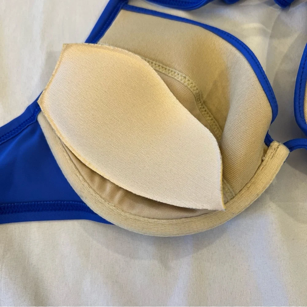 Victoria’s Secret Halter Bikini Swimsuit Top Push Up Removable Padding Size 34B - Picture 11 of 14